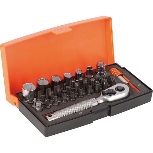 Jeu d'embouts Bahco 1/4", 39 pièces avec Cliquets à embouts Standard 1