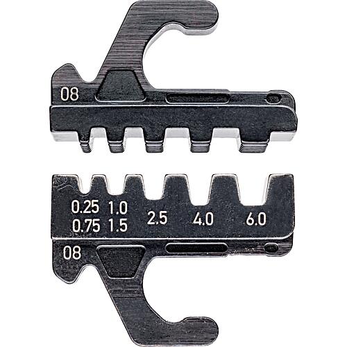 Jeu de matrices de sertissage KNIPEX® pour pince à sertir MultiCrimp®, embouts de câble isolés et non isolés 0,25-6 mm². Standard 1