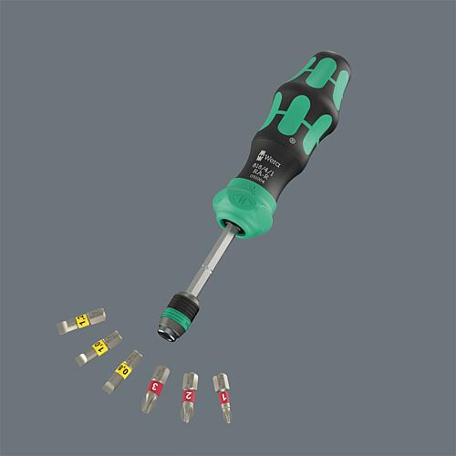 Porte-embouts magazine à cliquet Wera Kraftform Kompakt 25 RA-R avec sacoche, 6 pièces Anwendung 1