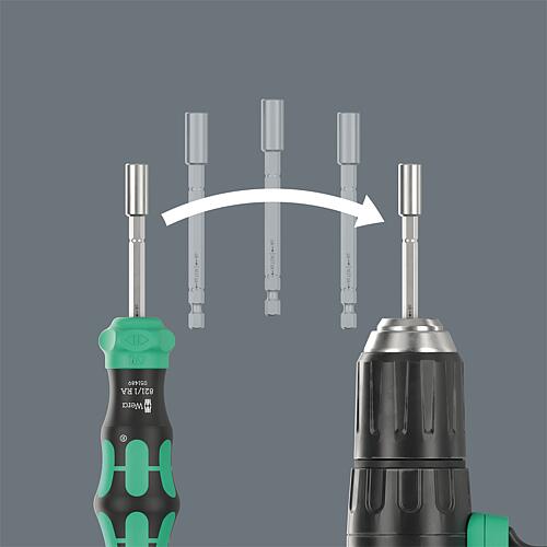 Porte-embouts à cliquet Wera Kraftform Kompakt 28 RA 1, 6 pièces Anwendung 4