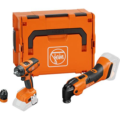 Jeu de batteries FEIN 18 V, 2 pièces, composé d'une Perceuse-visseuse et d'un Multimaster dans un coffret de transport sans Batteries + chargeurs Standard 1