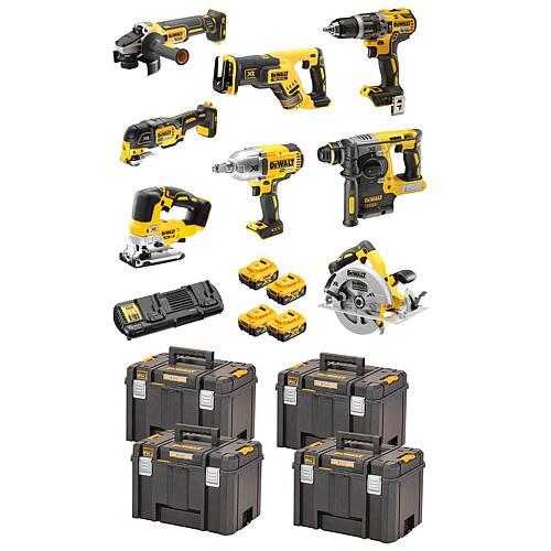 Akku-Set DeWALT DCK865P4T-QW, 18 V, 8-teilig mit 4 x 5,0 Ah Li-Ion Akkus und Doppelladegerät Standard 1
