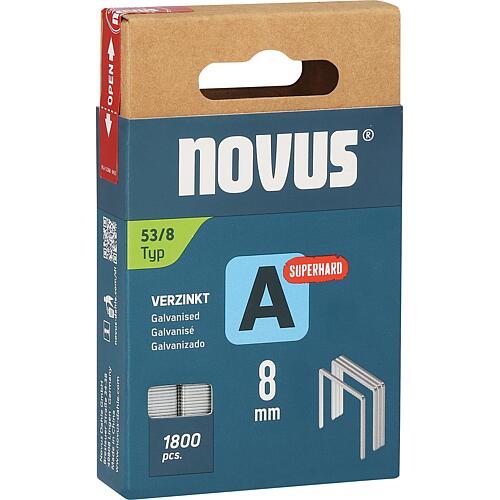 Agrafes à fil fin Novus type A 53/8 galvanisées, superdures
Cond. = 1800 Pièces Standard 1