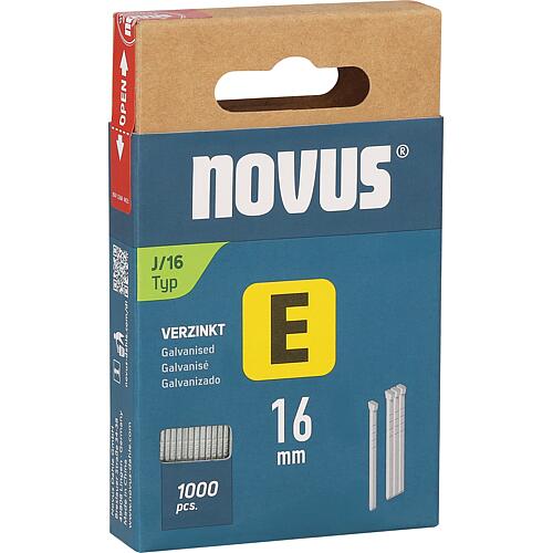 Clous à agrafer Novus type E J/16 galvanisés
Cond. = 1000 Pièces Standard 1