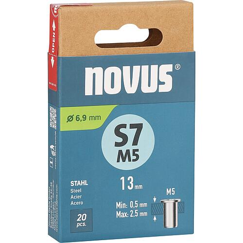 Écrous borgnes Novus type S7M5 7 x 13,0 mm
Cond. = 20 Pièces Standard 1