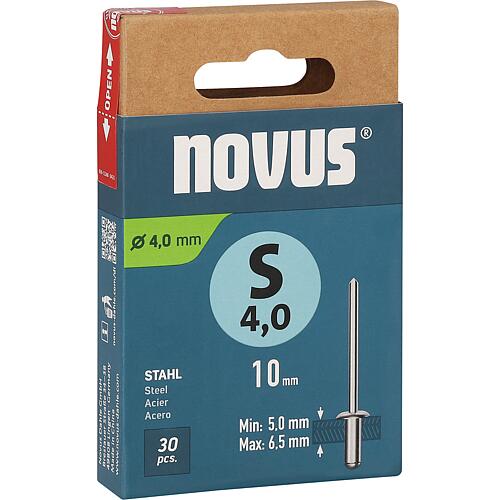 Blindniete Novus S 4,0 x 10 Stahl 
VPE = 30 Stück Standard 1