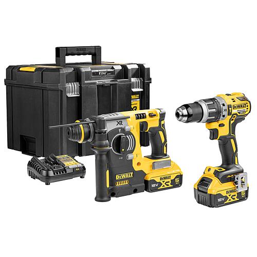 Jeu de batteries DeWALT DCK207P2T-QW 18 V, 2 pièces avec 2 Batteries + Chargeurs 5,0 Ah Standard 1