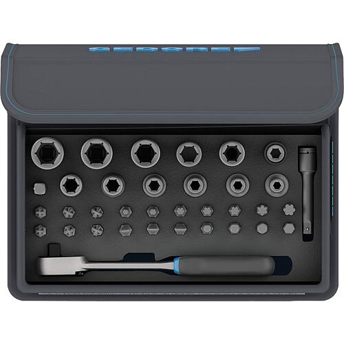 Kit de cliquets à embouts GEDORE 1/4" TC 666-MU-20, 35 pièces
avec sac de transport Standard 1
