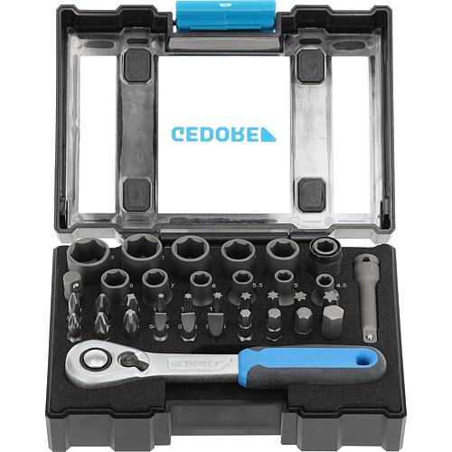 Kit de cliquets à embouts GEDORE 1/4" 666-U-20, 35 pièces
avec Mallette de transport Standard 1