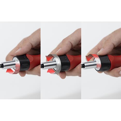 Tournevis à cliquet avec porte-embouts wiha SoftFinish®, réversible, pour embouts 1/4", 112 mm Anwendung 3