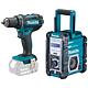 Perceuses-visseuses sans fil DDF482RFJ, 18 V sans Batteries + Chargeurs et radio de chantier sans fil, 18 V Standard 1