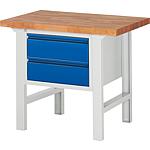Etabli 7125 Série Basic-7 avec 2 tiroirs et plan de travail en hêtre massif (H) (mm) : 40