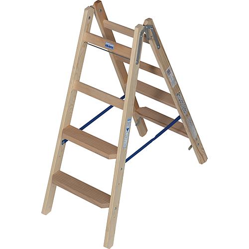 Echelle double échelons/marches en bois