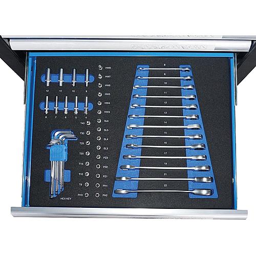 Servante d´atelier avec outils, 165 pièces