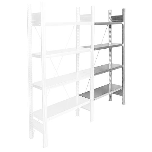 Rayonnage annexe Bert avec 4 tablettes en acier, charge admissible par élément 2000 kg, 1800 x 875 x 300 mm Standard 1
