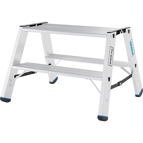 Marchepied double rabattable charge lourde 135 XL, 2x2 marches, hauteur de travail 2,50m