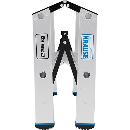 Marchepied double escamotable charge lourde 135, 2x2 marches, hauteur de travail 2,50m