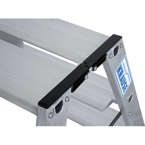Marchepied double escamotable charge lourde 135, 2x2 marches, hauteur de travail 2,50m