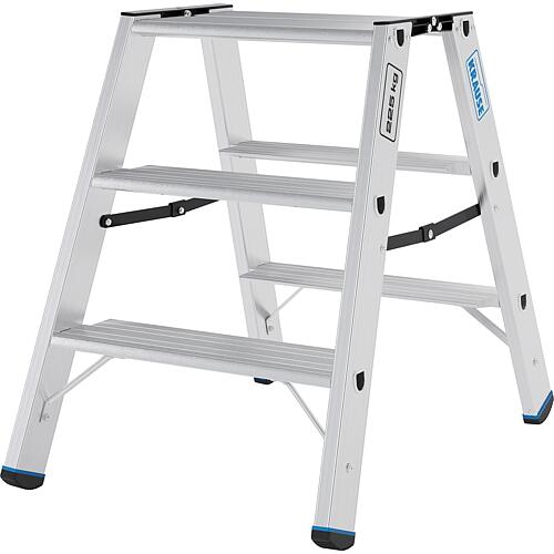 Marchepied double escamotable pour charges lourdes 135, 2x3 marches, hauteur de travail 2,70m