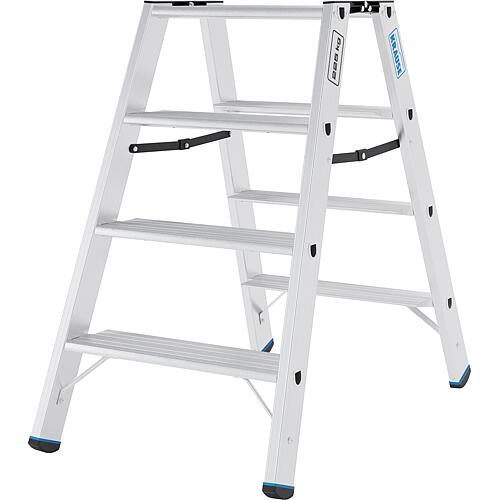 Marchepied double escamotable pour charges lourdes 135, 2x4 marches, hauteur de travail 2,95m