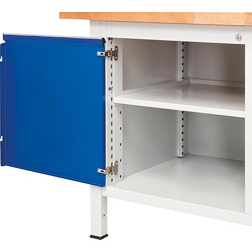 Etabli série BASIC-8 avec 2 tiroirs, 2 portes et compartiment de rangement et plan de travail en hêtre massif, 40 mm Anwendung 1