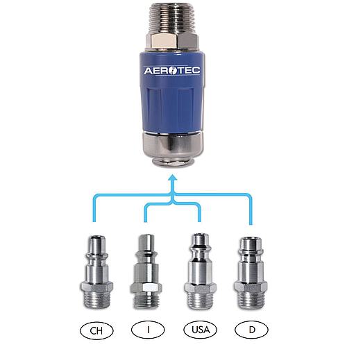 Raccord rapide Aerotec EASY SAVE PRO avec filetage mâle