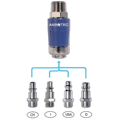 Raccord rapide Aerotec EASY SAVE PRO avec filetage mâle