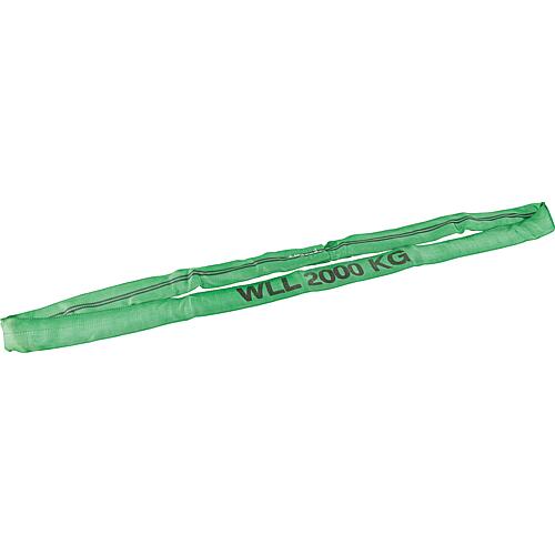 Sangle ronde en polyester DIN EN1492-2 vert=2t, longueur 8m