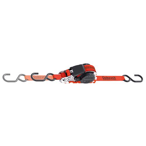 Sangle d'arrimage à cliquet avec enrouleur automatique, 2 parties, sangle 25mm, longueur 5m, 350 daN