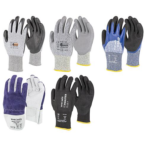 Paquet de gants de travail GR10/XL protection contre les coupures, 5 pièces