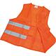 Gilet fluorescent de securite EN 471 100% Polyester 2 bandes reflectrices rouge-orange