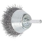 Brosses de surface, ø 6 mm Tige, fil d'acier
