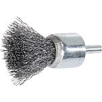 Brosses pinceau sur tige avec arbre de ø 6 mm, fil en acier inoxydable