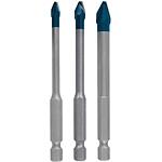 Jeu de forets carrelage EXPERT, 3 pièces