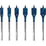Foret à fraiser plat BOSCH 6 pièces Expert SELFCUT Ø 14/16/18/20/22/24mm, longueur 152 mm avec prise hexagonale 1/4"