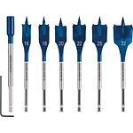 Kit de forets à fraiser plat BOSCH 7 pièces Expert SELFCUT Ø 16/18/20/22/25/32mm, longueur 152 mm avec prise hexagonale 1/4"