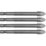 Kit de forets à verre et à carrelage Heller QUICKBIT CERAMICMASTER, 4 pièces