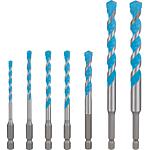Kit de forets multiusage Bosch Expert MultiConstruction, 7 pièces 
ø 4/5/6/6/8/10/12 mm avec emmanchement hexagonal 1/4" 