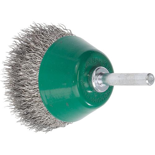 Brosses de surface, ø 6 mm Tige, fil d'acier, fil d'acier inoxydable Standard 1