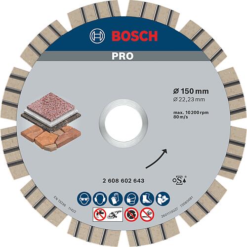 Disque diamant BOSCH Best for Stone pour pierre D = 150 x 22,23 x 2,4mm