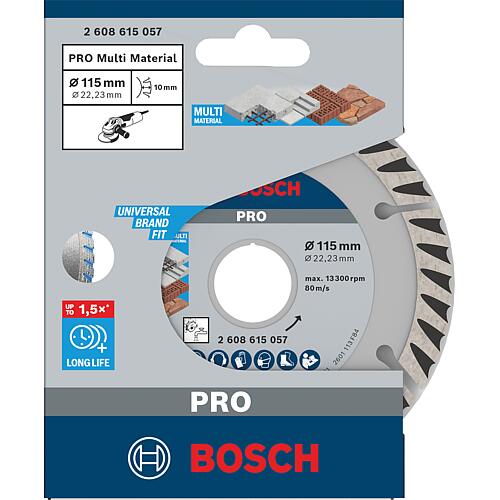 Disque diamant BOSCH standard pour universel D= 115 x 22,23 x 2,0mm