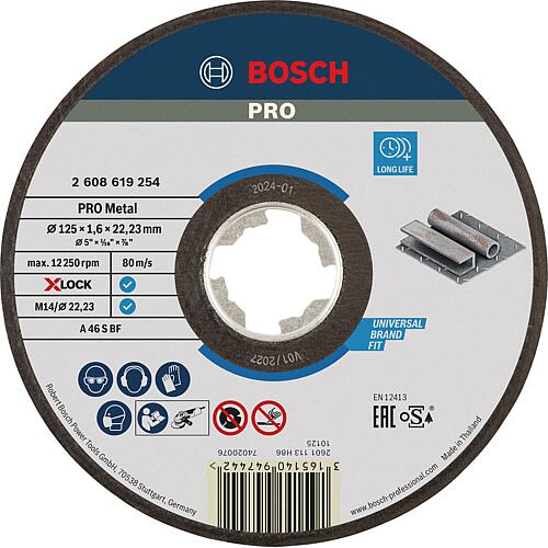 Disque a tronconner BOSCH® droit pr metal ac insert X-Lock Ø 125 x 1,6 mm