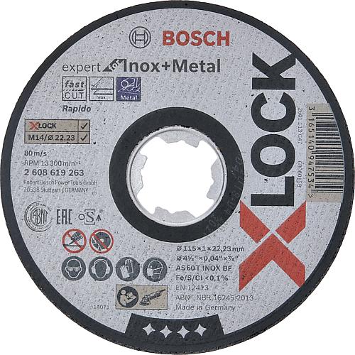 Disque de découpe BOSCH® pour acier et inox avec insert X-Lock, droit Standard 1