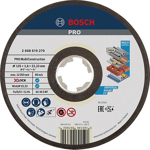 Disque a tronconner BOSCH® pr differents materiaux ac insert X - Lock Ø 125 x 1,6 mm