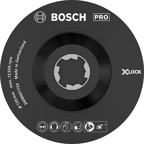 Bloc d'accrochage BOSCH® ac Center PIN et X - Lock insert Ø 125 mm