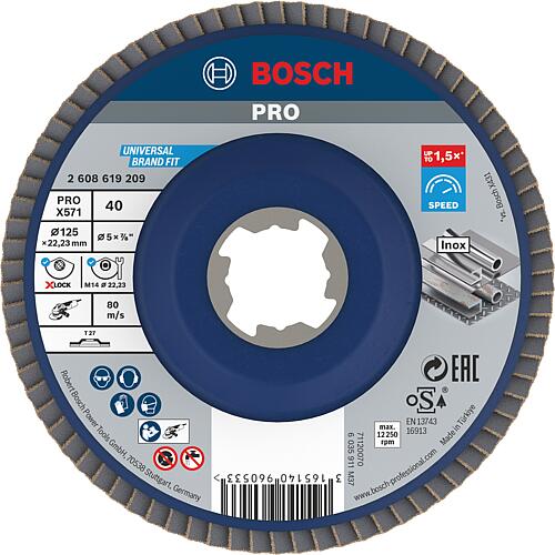 Disque a lamelles BOSCH® droite ac insert X - Lock Ø 125 mm K40