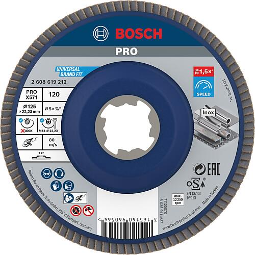 Disque a lamelles BOSCH® droite ac insert X - Lock Ø 125 mm K120
