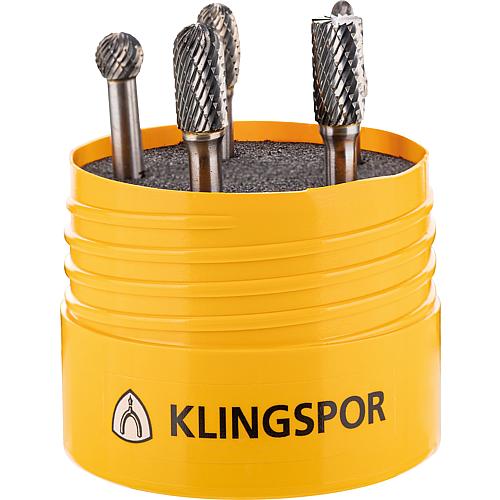 Kit Fraise-carbure KLINGSPOR 5 pièces denture croisée
