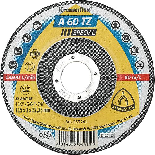 Disque de découpe Kronenflex® A 60 TZ SPÉCIAL, coudé, pour inox, acier, métaux non ferreux Standard 1