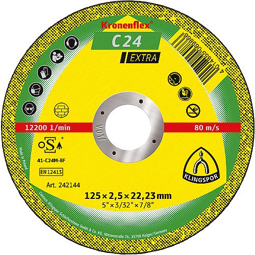 Disque à tronçonner Kronenflex® C 24 EXTRA, droit, pour pierre/béton Standard 1